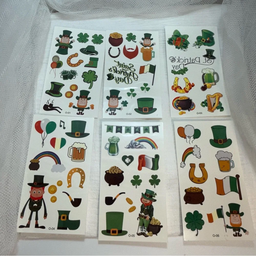 St. Patrick's Day Themed Temporary Tattoos - NWT - 20 Sheets Total